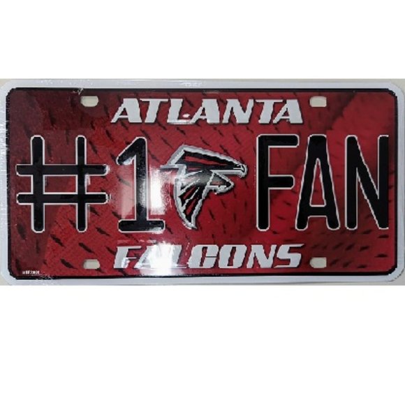 🆕🏈 ATLANTA FALCONS ALUMINUM #1 FAN LICENSE PLATE -NFL - UNISEX - Picture 1 of 1